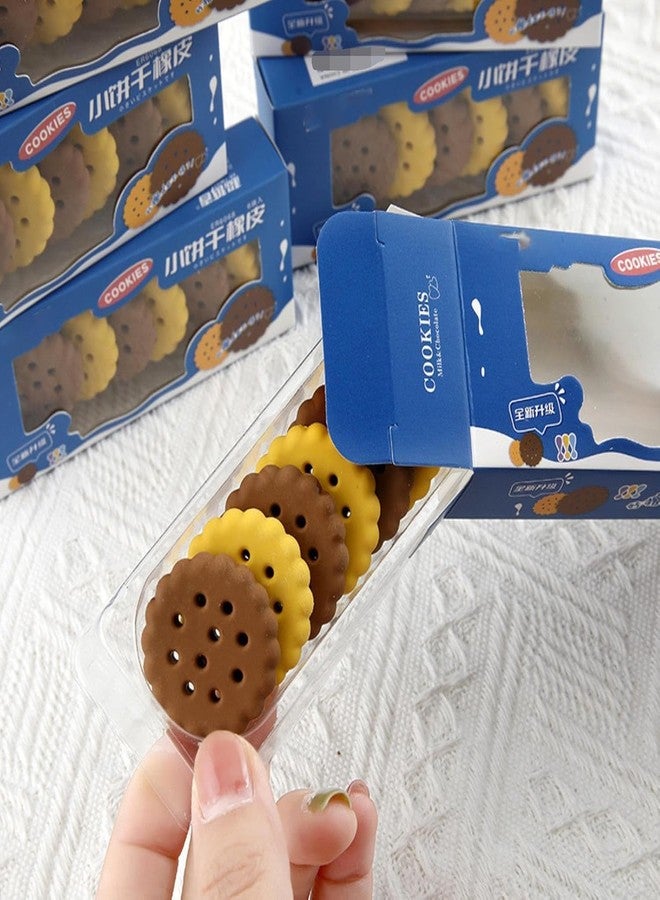 SSKR Biscuit Cookie Shape Erasers for Kids | Fun & Non-Toxic Stationery Eraser for School & Return Gifts | Cute Cartoon Style Erasers (Pack of 12 Pcs) - Image 3
